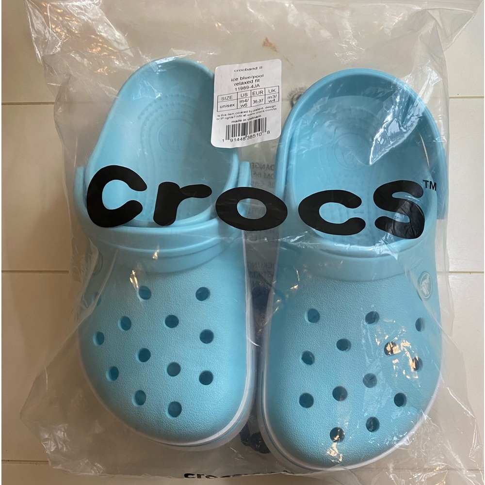 NWT Crocs Sandals. Light blue.